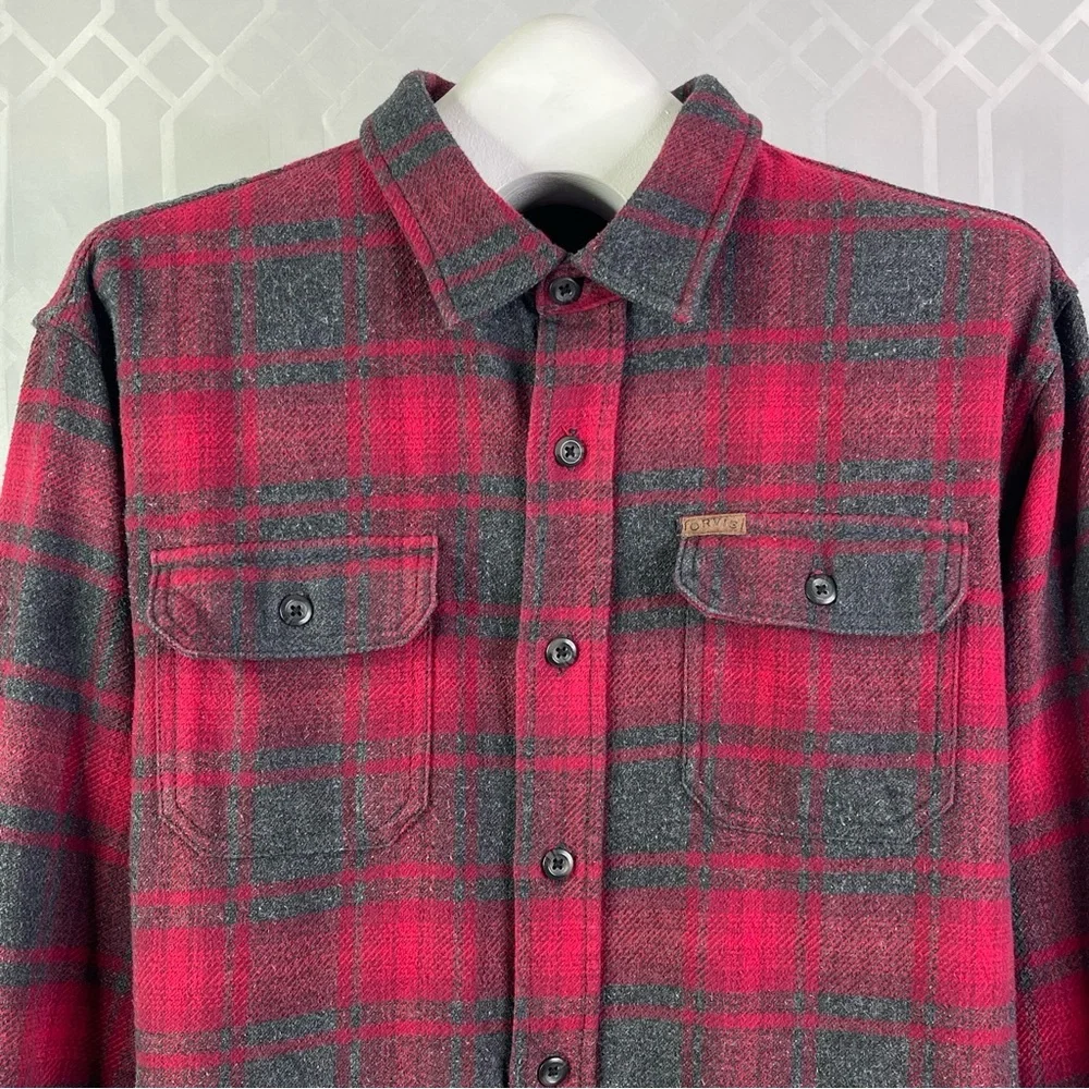 Orvis Classic Collection Heavyweight Flannel Shacket w/Hand Pockets Red Plaid XL